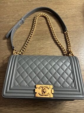 CHANEL Gray LeBoy medium